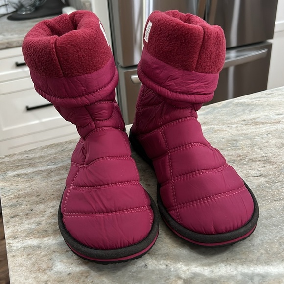LLBean Womens Fleece Lined Quilted Slipper Boot 8 magenta pull on - Picture 8 of 11